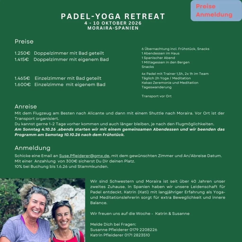 Yoga und Padel Retreat Spanien