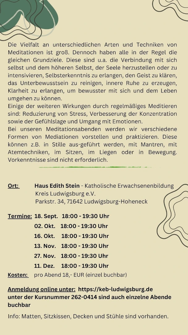 Meditationsabende Hoheneck Katrin Pfleiderer